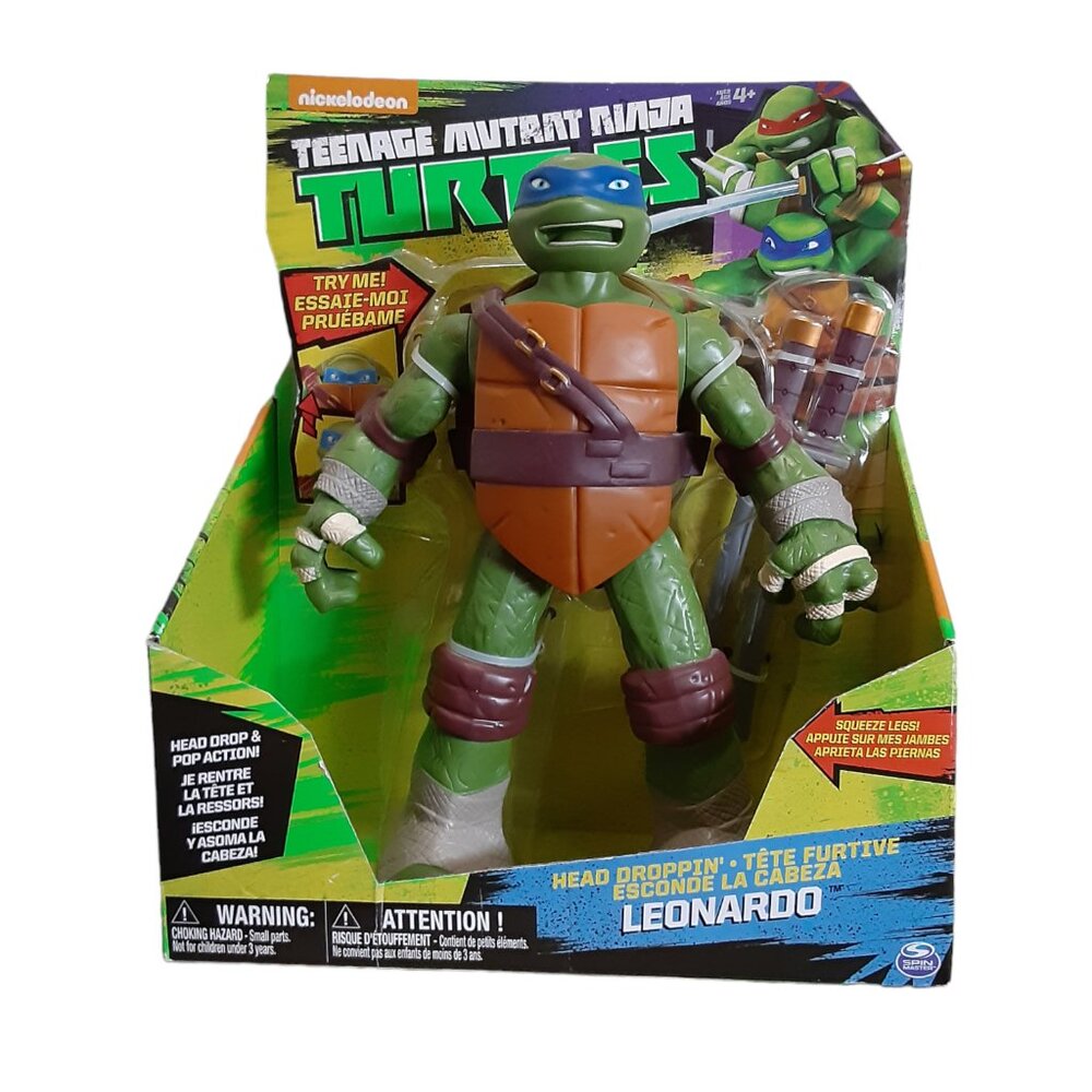 Teenage Mutant Ninja Turtles Head Poppin' Leonardo 11" 2015 TMNT NIB